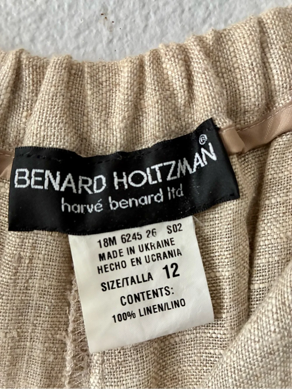 VTG Bernard Holtzman 12 Natural 💯 Thick Linen Wide Leg Pants Quiet Luxury EUC